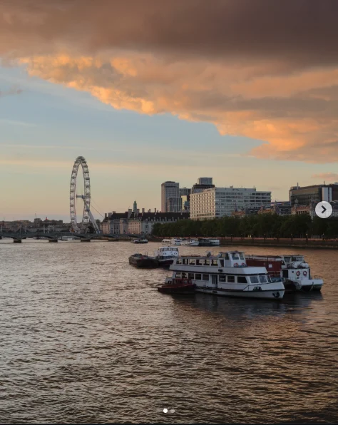 Atardecer sobre el Támesis con el London Eye