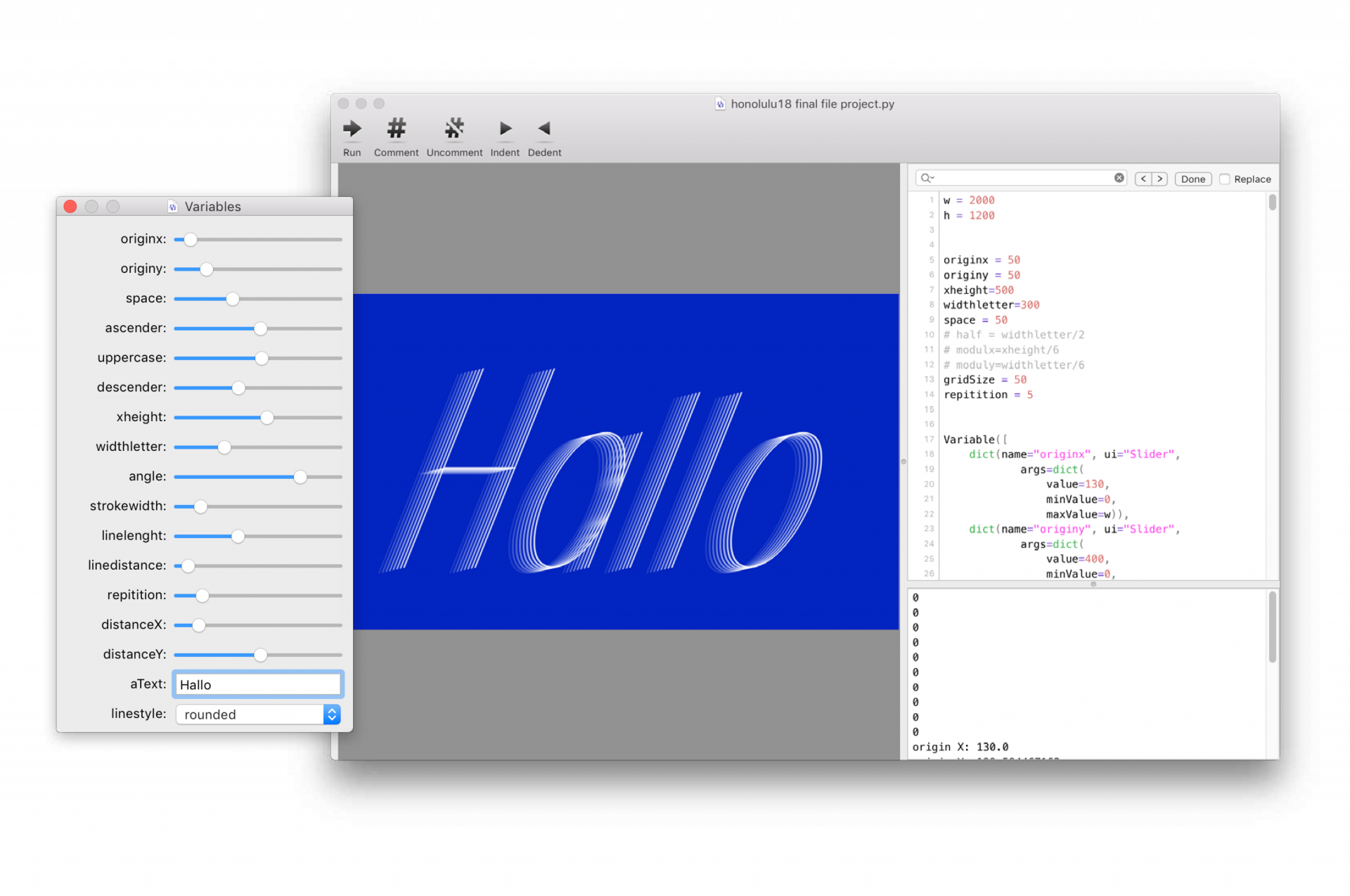 Parametric Font Experimental Software. Carlos de Toro.